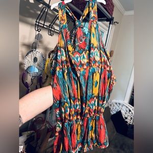 Pattern Racerback Tank, cinch waist